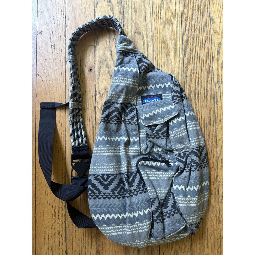 Kavu Backpack Sling Bag Crossbody Black Gray Southwestern Print Bag